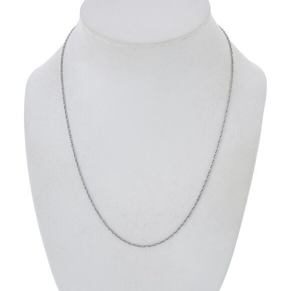 Vintage AU Love Earth Sterling Silver 925 1.0mm Twisted Rope Chain Necklace 18" - Picture 1 of 3